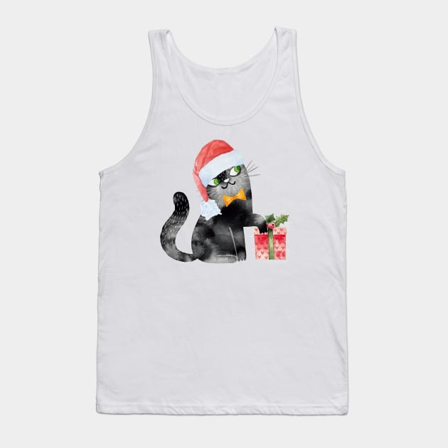 cat Christmas Tank Top by Tees of Joy